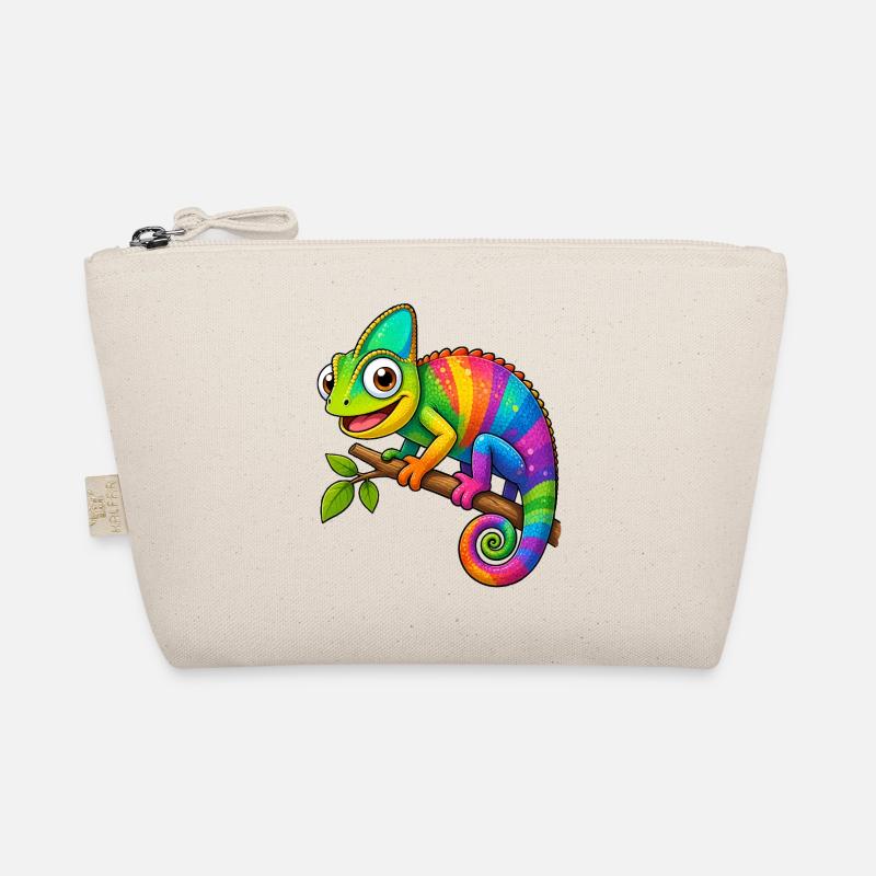 Motif coloré de dessins animés caméléon arc-en-ciel Trousse biologique