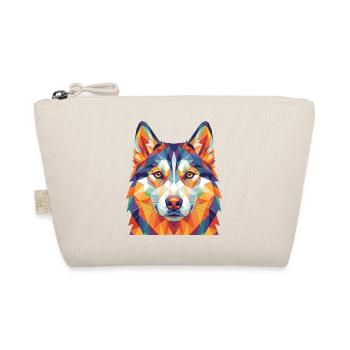 Colorful Geometric Husky Head Pop Art - Organic Pouch - nature - Front