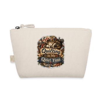 Quilting Is My Quiet Time Cat - Organic Pouch - nature - Front
