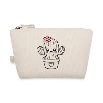 Cactus Kawaii avec fleur – Cactus de dessin animé mignon et mignon - Trousse biologique - nature - Devant