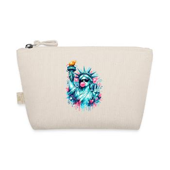 Cool Statue of Liberty with sunglasses & bubblegum - Organic Pouch - nature - Front
