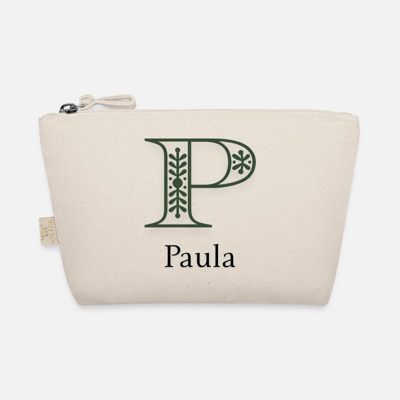 Monogramm P mit botanischem Ornament Bio-Täschchen
