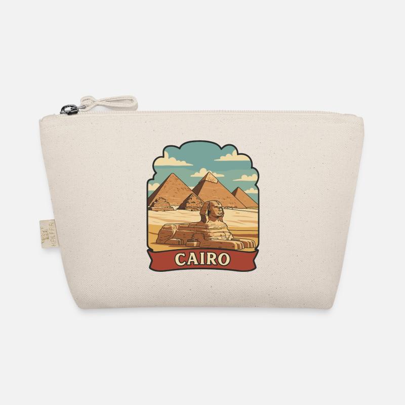 Cairo Egypt Pyramids Sphinx Retro Sticker Organic Pouch