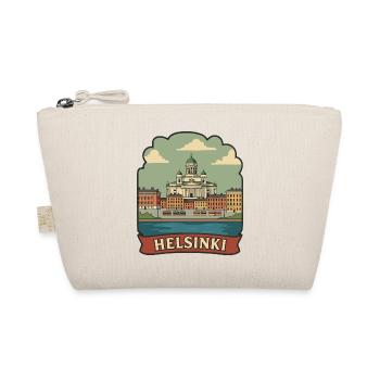 Kathedrale Helsinki Finnland Retro-Reiseabzeichen - Bio-Täschchen - Natur - Vorne