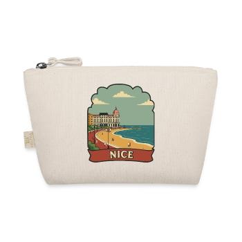 Nice France French Riviera Retro Travel Badge - Organic Pouch - nature - Front
