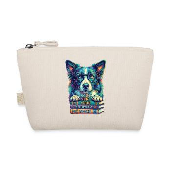 Pop Art Border Collie Nerd Dog - Books - Organic Pouch - nature - Front