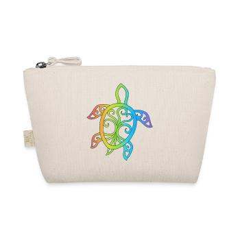 Multicolored Mandala Turtle - Organic Pouch - nature - Front