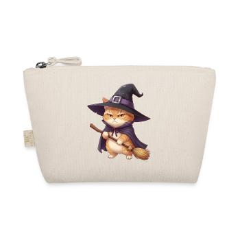 Chat en sorcière à Halloween - Trousse biologique - nature - Devant
