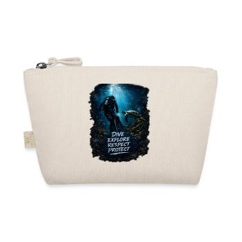 Dive. Explore. Respect. Protect. – Taucher & Meere - Bio-Täschchen - Natur - Vorne