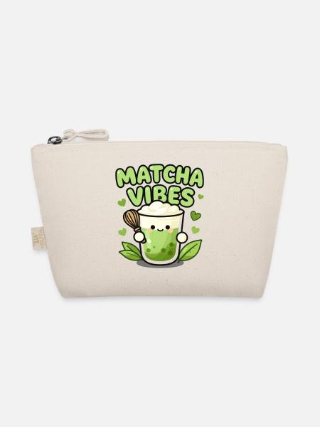 Matcha Vibes Becher Illustration - Bio-Täschchen - Natur