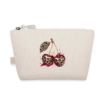 Leoparden-Kirschen | Stylisches Cherry Design  - Bio-Täschchen - Natur - Vorne
