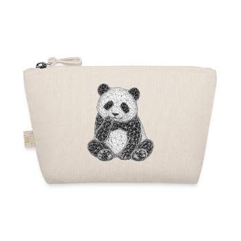 Geometrischer Panda Muster - Bio-Täschchen - Natur - Vorne