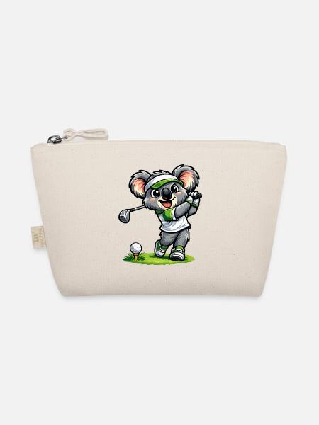 Süßer Koala spielt Golf - Bio-Täschchen - Natur