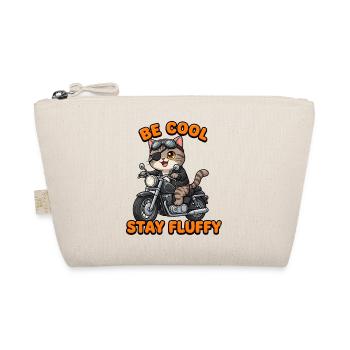 Katzen-Rocker auf Motorrad Stay Fluffy - Bio-Täschchen - Natur - Vorne