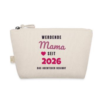 Werdende Mama 2026 - Schwanger Geschenk Baby - Bio-Täschchen - Natur - Vorne
