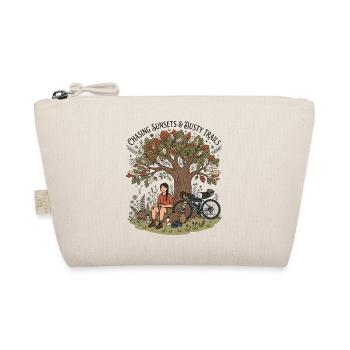 Chasing Sunsets Female Bikepacking Art - Organic Pouch - nature - Front