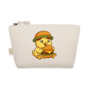 Cute Chicken Chick Cartoon Burger Funny - Organic Pouch - nature - Front