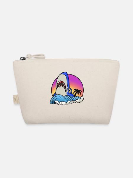 Shark surfer at sunset wave - Organic Pouch - nature