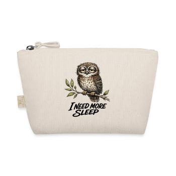 Vintage Tired Owl I NEED MORE SLEEP - Organic Pouch - nature - Front