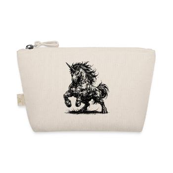 Muskulöses Einhorn mit bösem Blick - Bio-Täschchen - Natur - Vorne