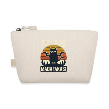 Retro Katze mit Pistolen pew pew madafakas - Bio-Täschchen - Natur - Vorne