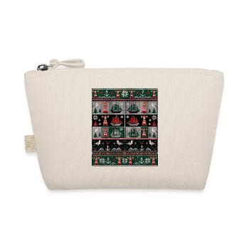 Weihnachten Seefahrer Strickdesign - Bio-Täschchen - Natur - Vorne