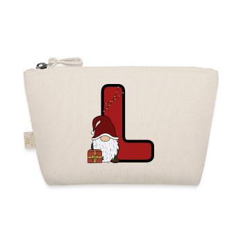 L-Weihnachtsgnom mit Geschenk - Bio-Täschchen - Natur - Vorne