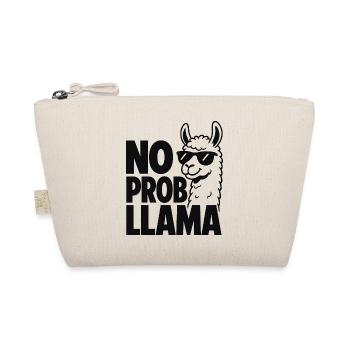 No Prob Llama – Cooles Schwarz-Weiß-Lama - Bio-Täschchen - Natur - Vorne