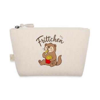 Frettchen Frittchen Fritten Pommes Frites essen - Bio-Täschchen - Natur - Vorne