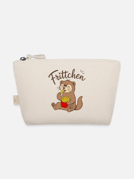 Frettchen Frittchen Fritten Pommes Frites essen - Bio-Täschchen - Natur