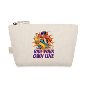 Skateboard Ride Your Own Line Cartoon Streetwear - Bio-Täschchen - Natur - Vorne