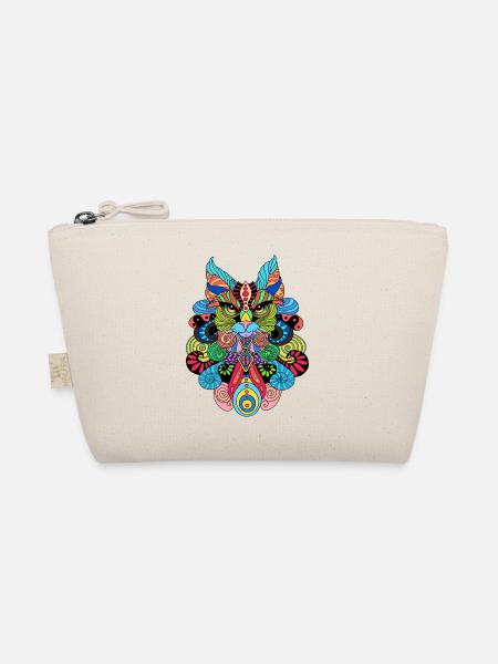 Chat_Mandala - Bio-Täschchen - Natur