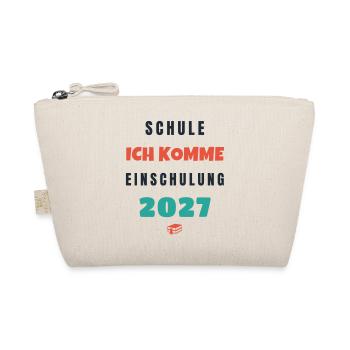 Schule ich komme Einschulung 2027 Schulkind - Bio-Täschchen - Natur - Vorne