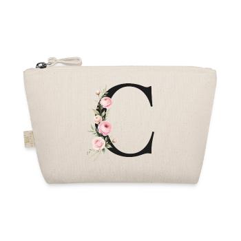 C Buchstabe Monogram Floral - Bio-Täschchen - Natur - Vorne