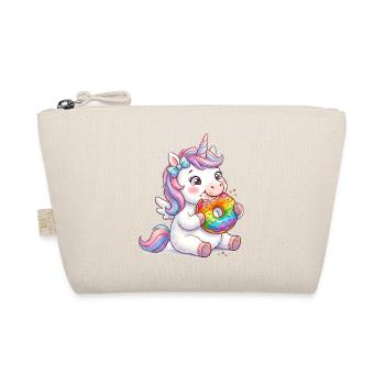 Einhorn mit Donut NeonMane - Bio-Täschchen - Natur - Vorne