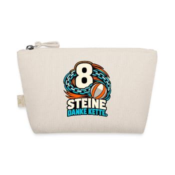8 Steine - Danke Kette - Bio-Täschchen - Natur - Vorne