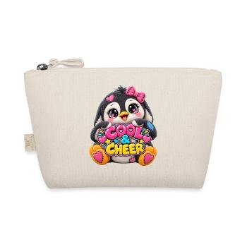 Cool & Cheer Patchwork-Pinguin mit Herzen - Bio-Täschchen - Natur - Vorne