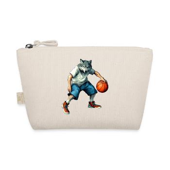 Wölfe Basketballer / Basketball Wolf - Bio-Täschchen - Natur - Vorne