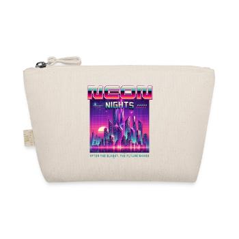 Neon Nights Synthwave Retro 80s Skyline Geschenk - Bio-Täschchen - Natur - Vorne