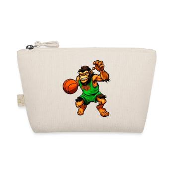 Schimpansen Basketballerin / Basketball Affe - Bio-Täschchen - Natur - Vorne