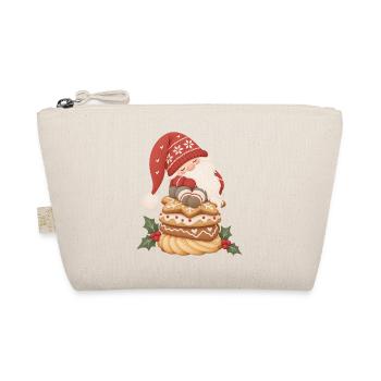 Schlafender Wichtel auf Weihnachtsplätzchen - Bio-Täschchen - Natur - Vorne