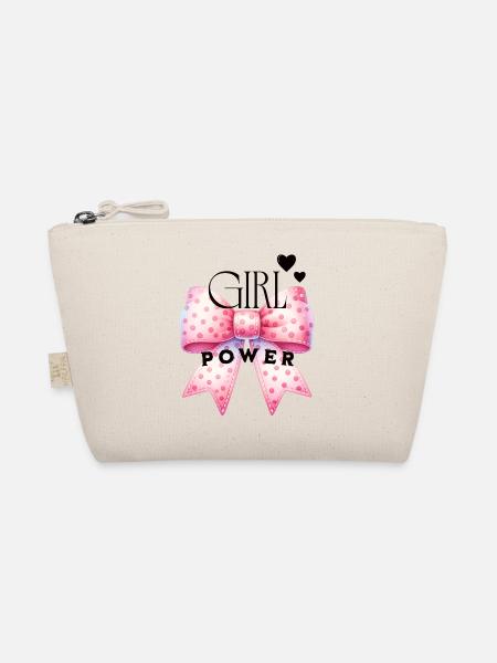 Girl Power - Schleife - Bio-Täschchen - Natur
