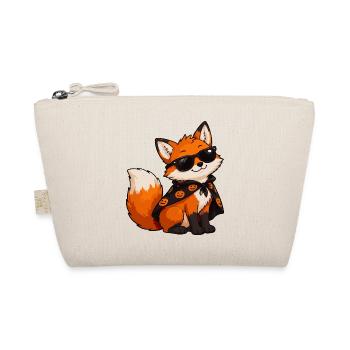 Fuchs mit Sonnenbrille und Kürbiscape - Bio-Täschchen - Natur - Vorne
