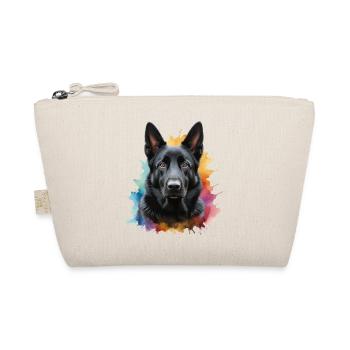 schwarzer schäferhund Aquarell - Bio-Täschchen - Natur - Vorne