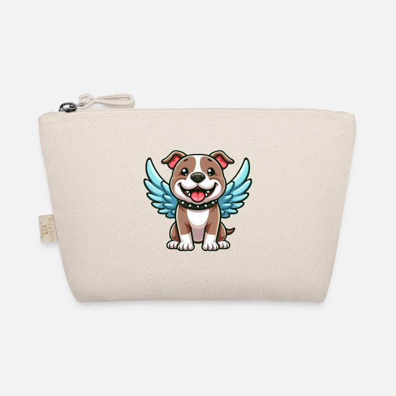 Mignon Pitbull Angel Dessin animé avec des ailes Trousse biologique