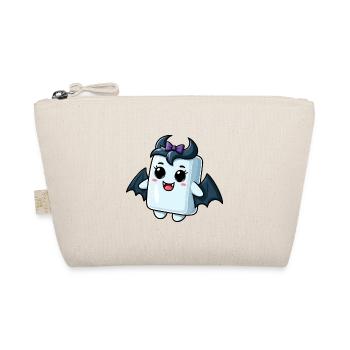 Cute Marshmallow Vampire Cartoon Halloween Design - Organic Pouch - nature - Front