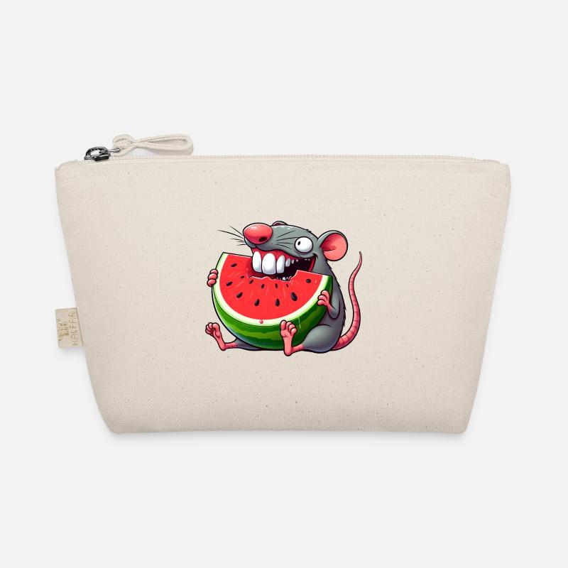 Cute Mouse Watermelon Summer Whimsical Whimsical Organic Pouch