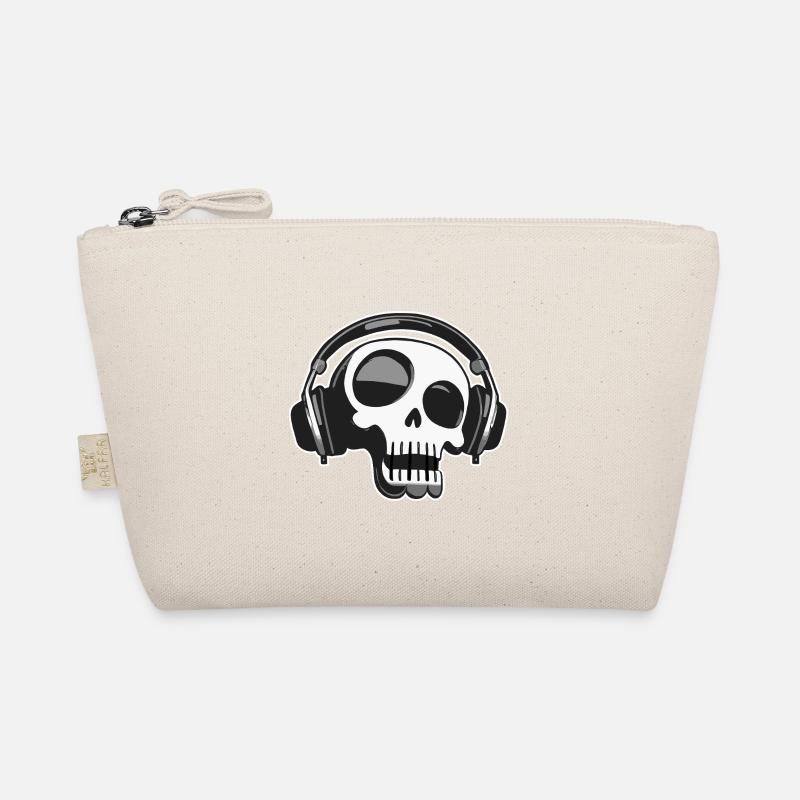 Retro Skull with Headphones Art Design Organic Pouch