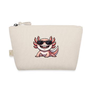 Cooler Axolotl mit Sonnenbrille lustig Freude Spaß - Bio-Täschchen - Natur - Vorne