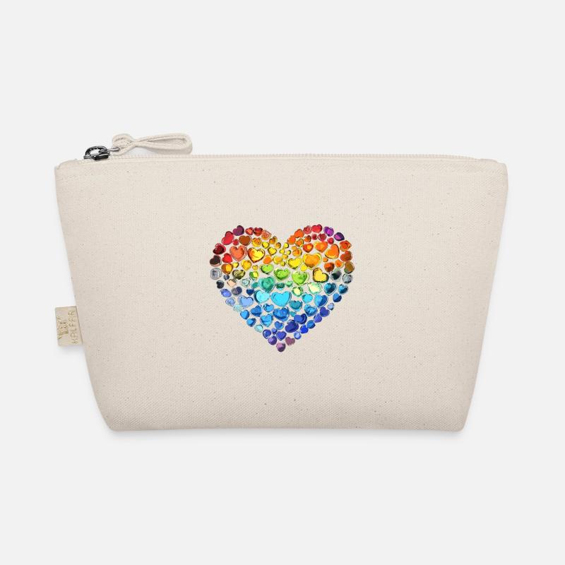 Regenbogen Herz Bio-Täschchen